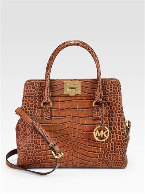 crocodile michael kors bag|Michael Kors croc embossed bag.